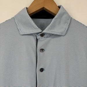 GREYSON‎ Men Blue White Stripe Golf Polo Shirt Small Short Sleeve Performance